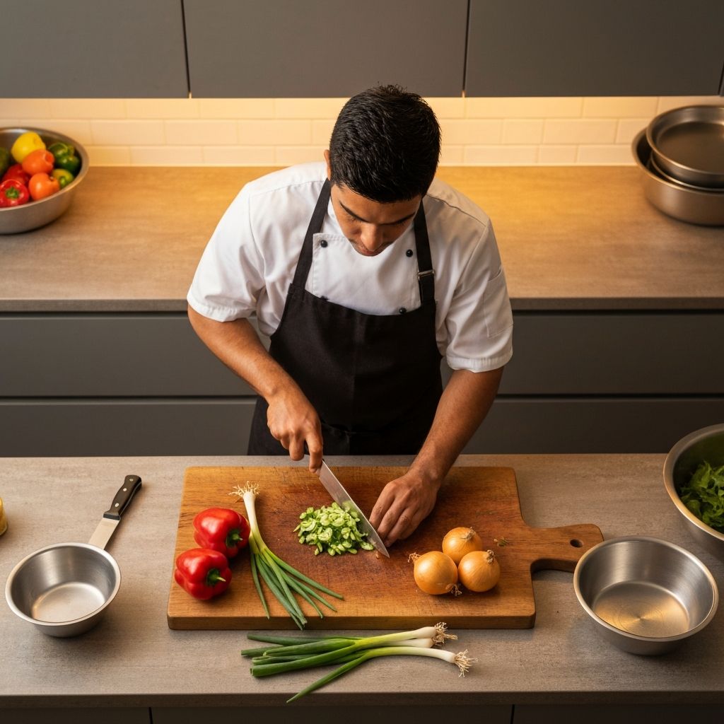 Chef bereidt verse gerechten